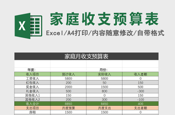 简洁版家庭收支预算控制表excel表格下载