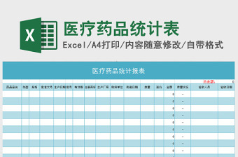 医疗药品统计报表excel表格模板