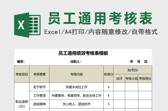 员工通用绩效考核表下载