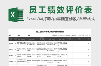 员工绩效评价表绩效考核下载