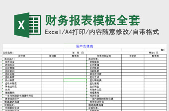 财务报表模板全套excel表