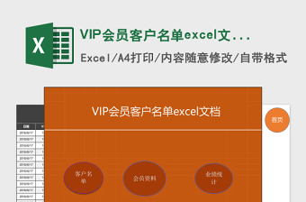 VIP会员客户名单excel文档excel管理系统下载