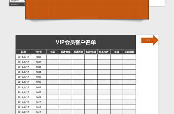 VIP会员客户名单excel文档excel管理系统下载