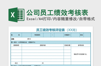 公司员工绩效考核表excel表格下载