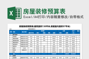 房屋装修预算表免费下载