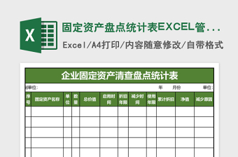 实用固定资产盘点统计表EXCEL管理模板