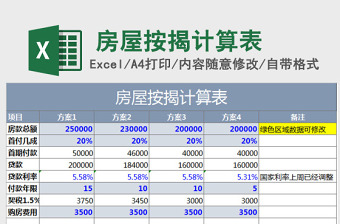 房屋按揭计算表下载