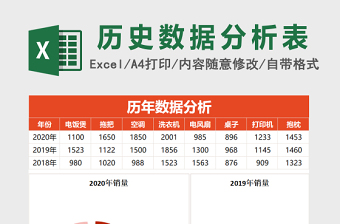 简约历年数据分析excel表格下载表格