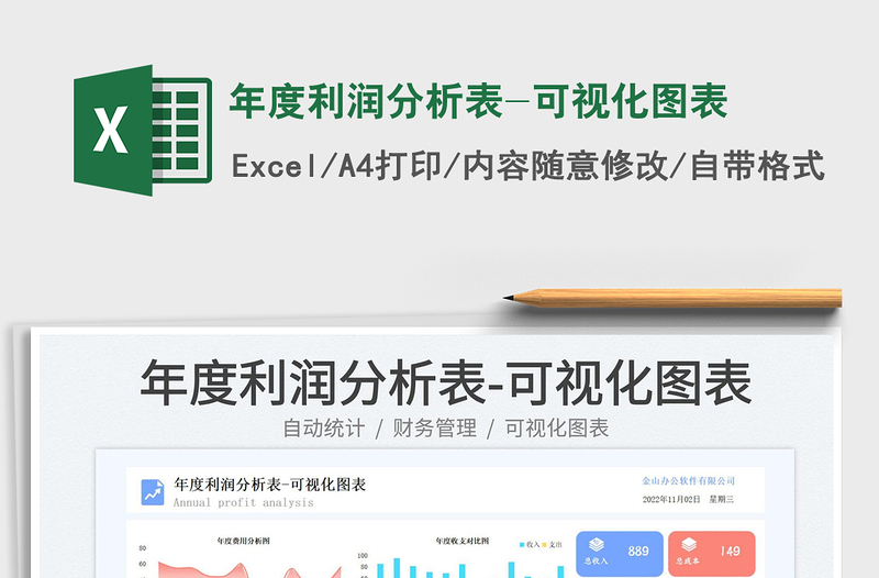2025年度利润分析表-可视化图表免费下载