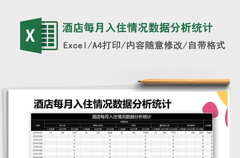 2025年酒店每月入住情况数据分析统计