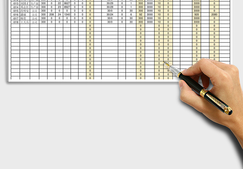 2025年考勤统计工资表