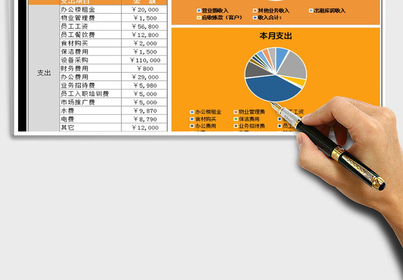 财务收支月报表