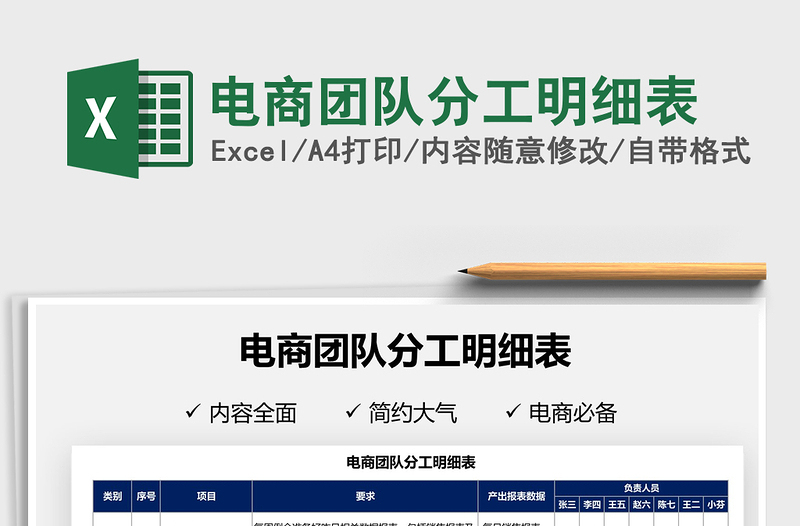 2025电商团队分工明细表免费下载
