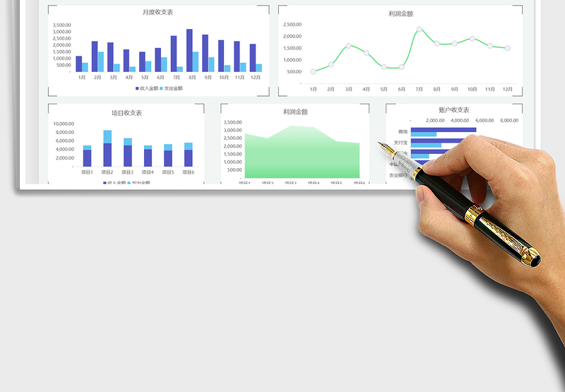 2025财务报表-收入支出利润表（可视化图表）免费下载