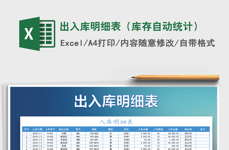 2025年出入库明细表（库存自动统计）