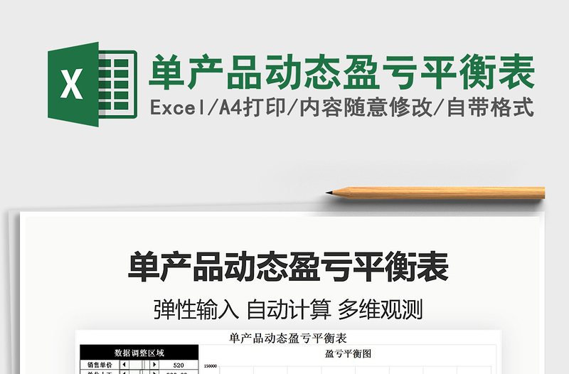 2024单产品动态盈亏平衡表exce表格