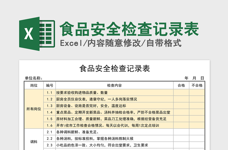 2024年食品安全检查记录表免费下载