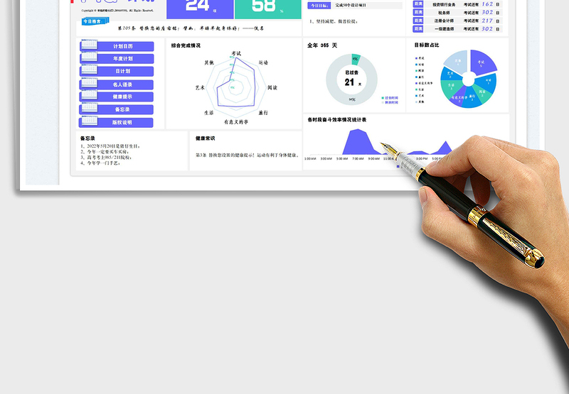 2024简约风可视化年度计划exce表格