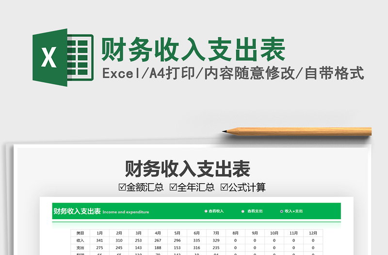 2025财务收入支出表免费下载