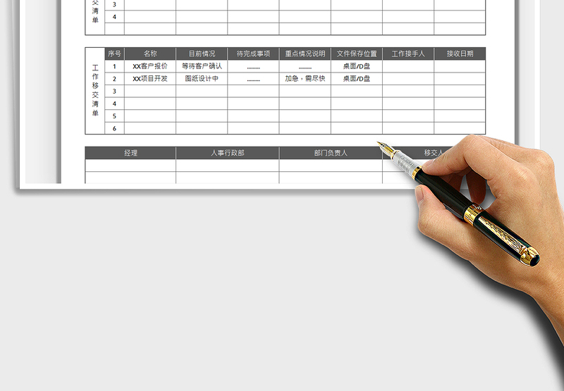 2025工作移交清单免费下载