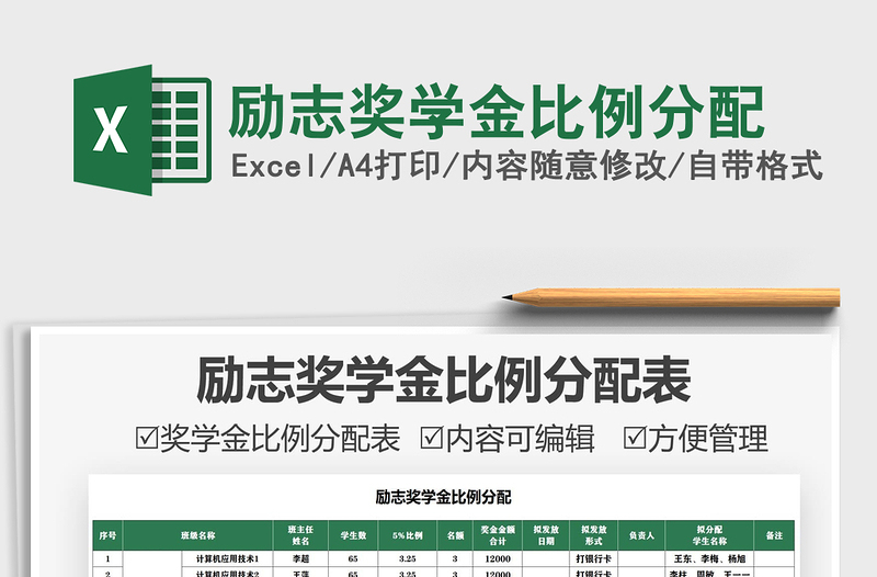 2025励志奖学金比例分配免费下载