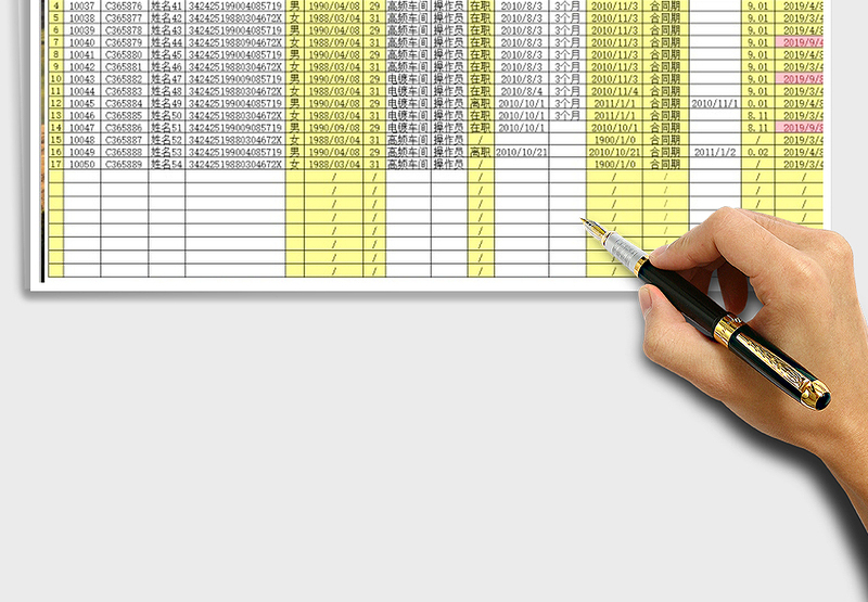 2025年人事员工档案记录表