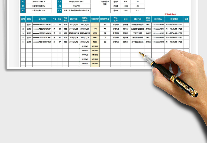 2025驾驶证到期自动提醒表免费下载