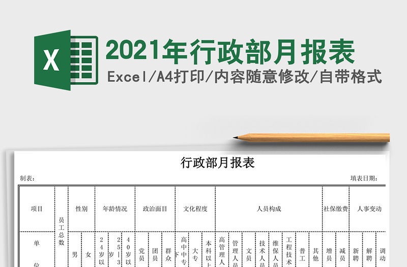 2025年行政部月报表