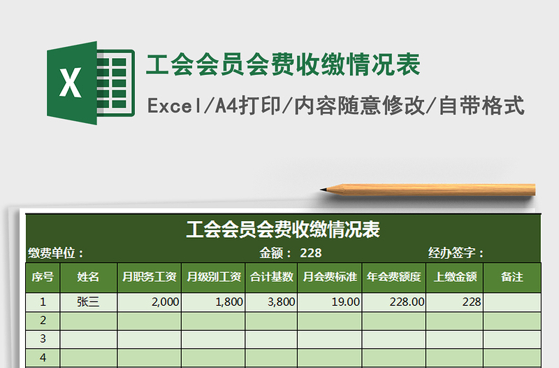 2025年工会会员会费收缴情况表