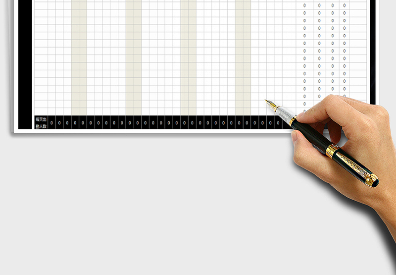 2025年考勤表-日期自动生成-自动统计每日出勤