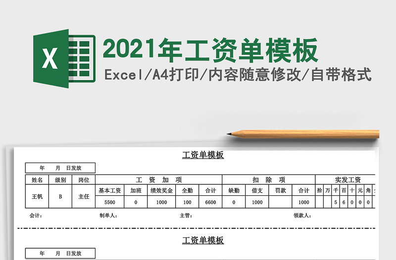 2025年工资单模板