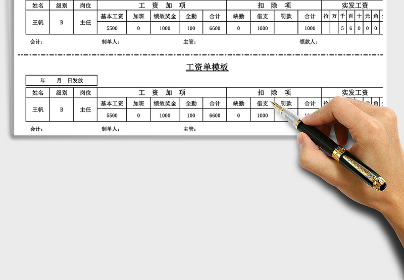 2025年工资单模板