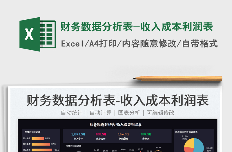 2025财务数据分析表-收入成本利润表免费下载