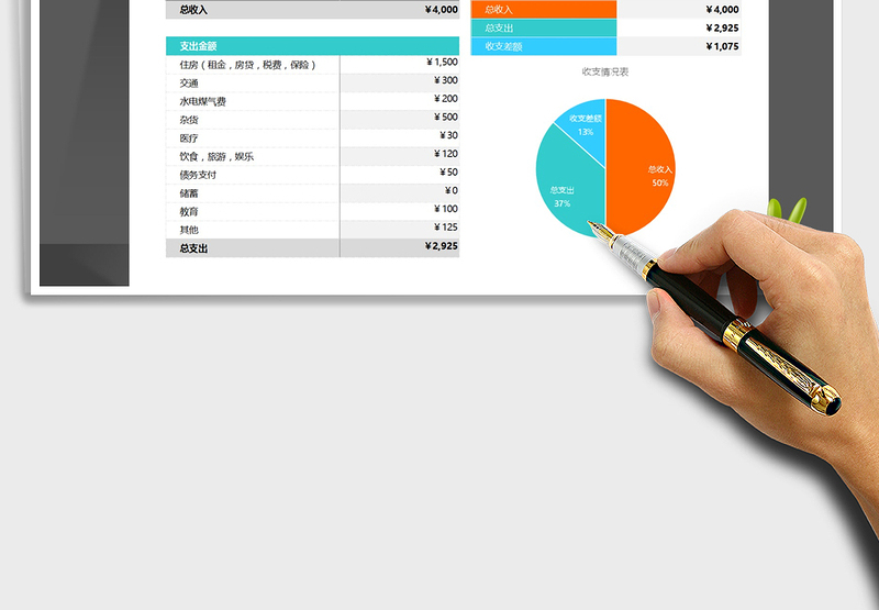 2025年家庭收支日记账（精美图表化）