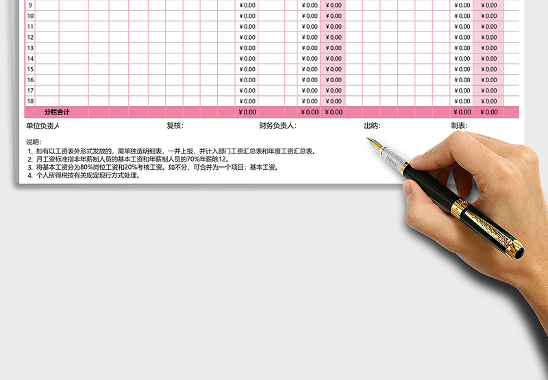 2025年工资发放明细表(自动计算）