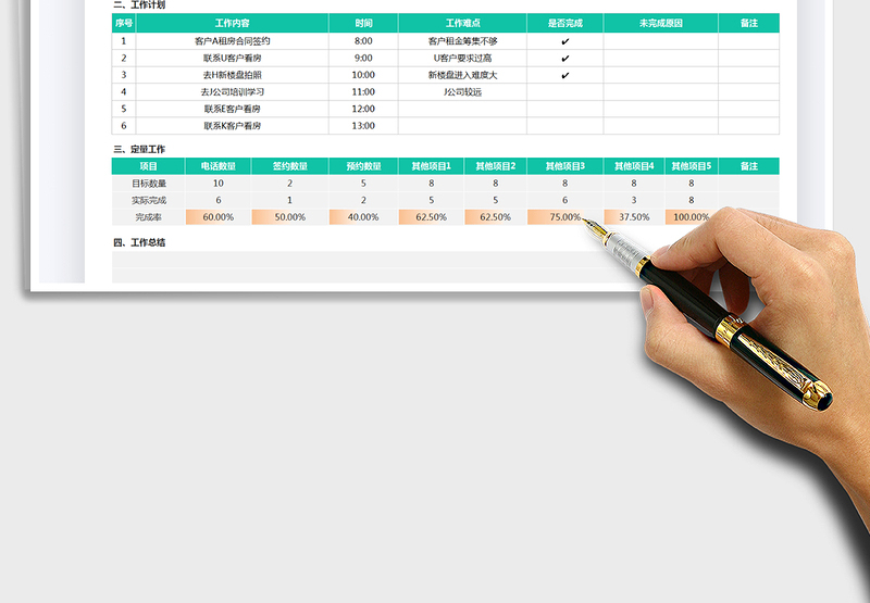 个人工作日报表-日工作计划表