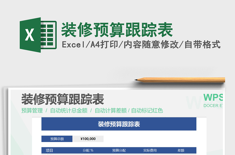 2025年装修预算跟踪表