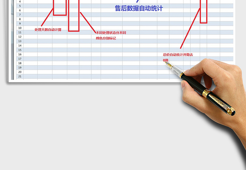 售后统计登记分析表