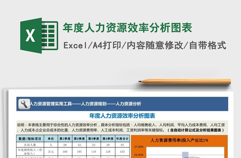 年度人力资源效率分析图表