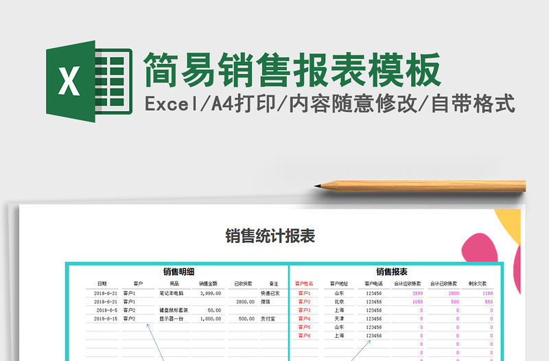 2025年简易销售报表模板