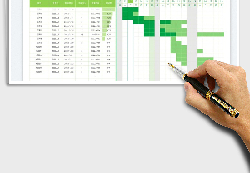 2025项目管理甘特图-自由编辑假期免费下载
