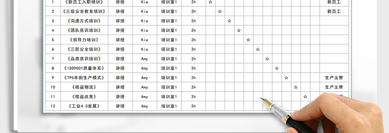 2024年员工培训计划表免费下载