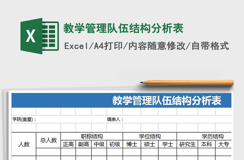 2025年教学管理队伍结构分析表