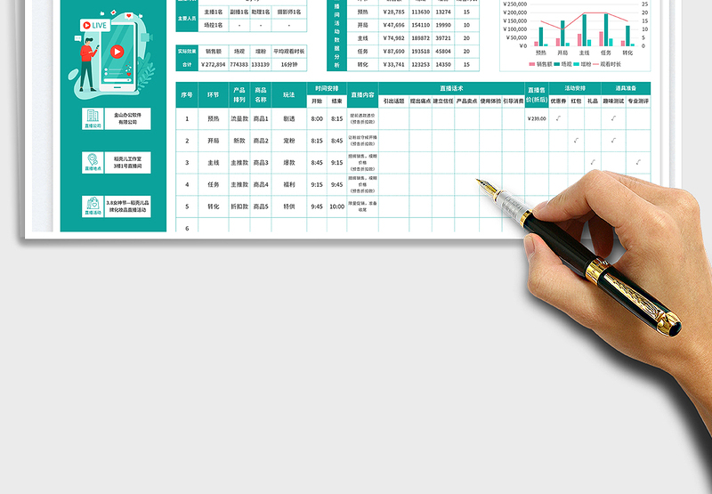 2025简约风通用型直播脚本（自动统计）免费下载