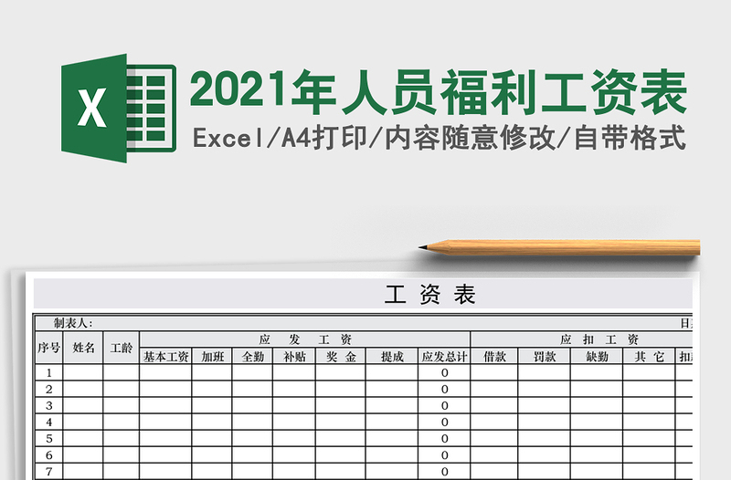 2025年人员福利工资表