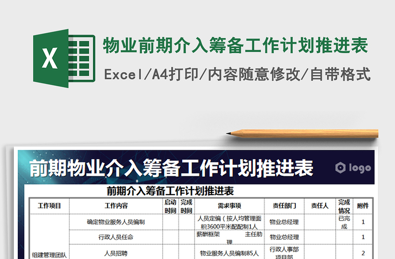 2025年物业前期介入筹备工作计划推进表