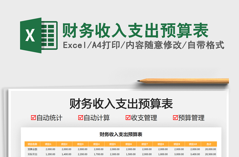 2025财务收入支出预算表免费下载