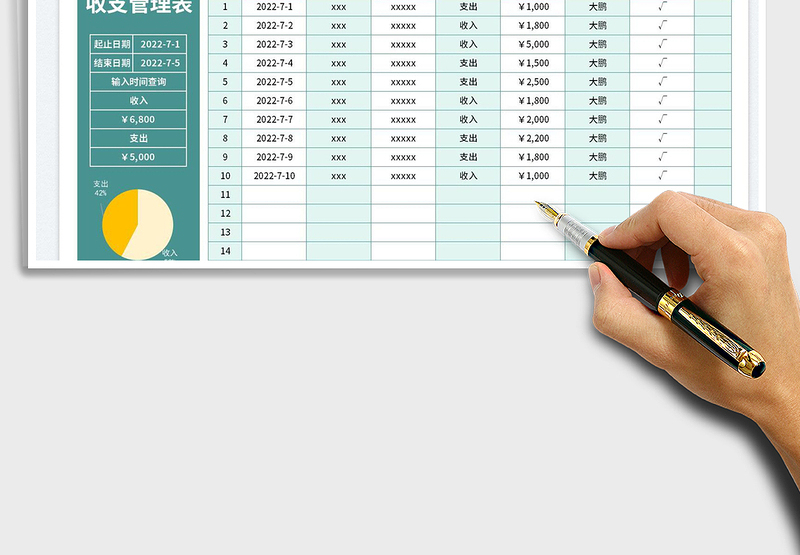 2025日常收支统计管理表免费下载