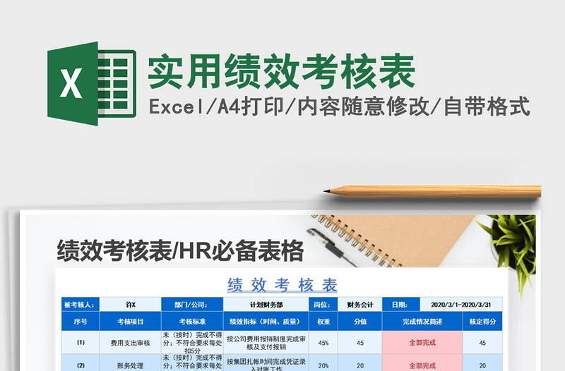 2025年实用绩效考核表