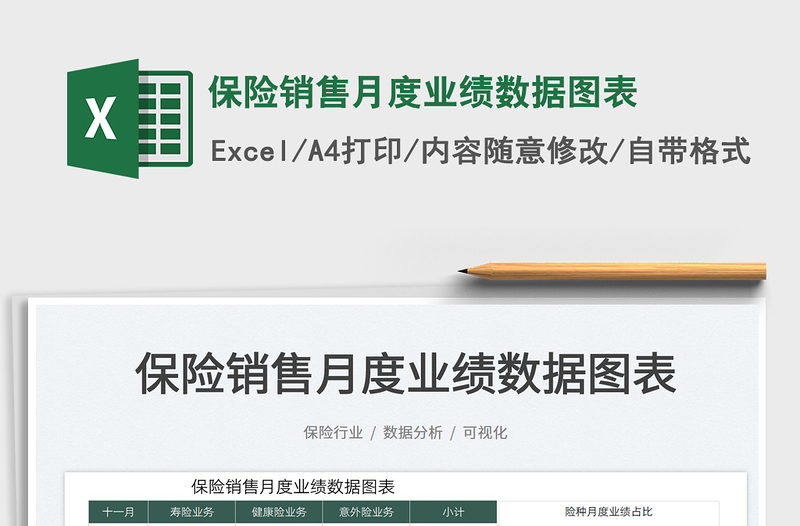 2025保险销售月度业绩数据图表免费下载